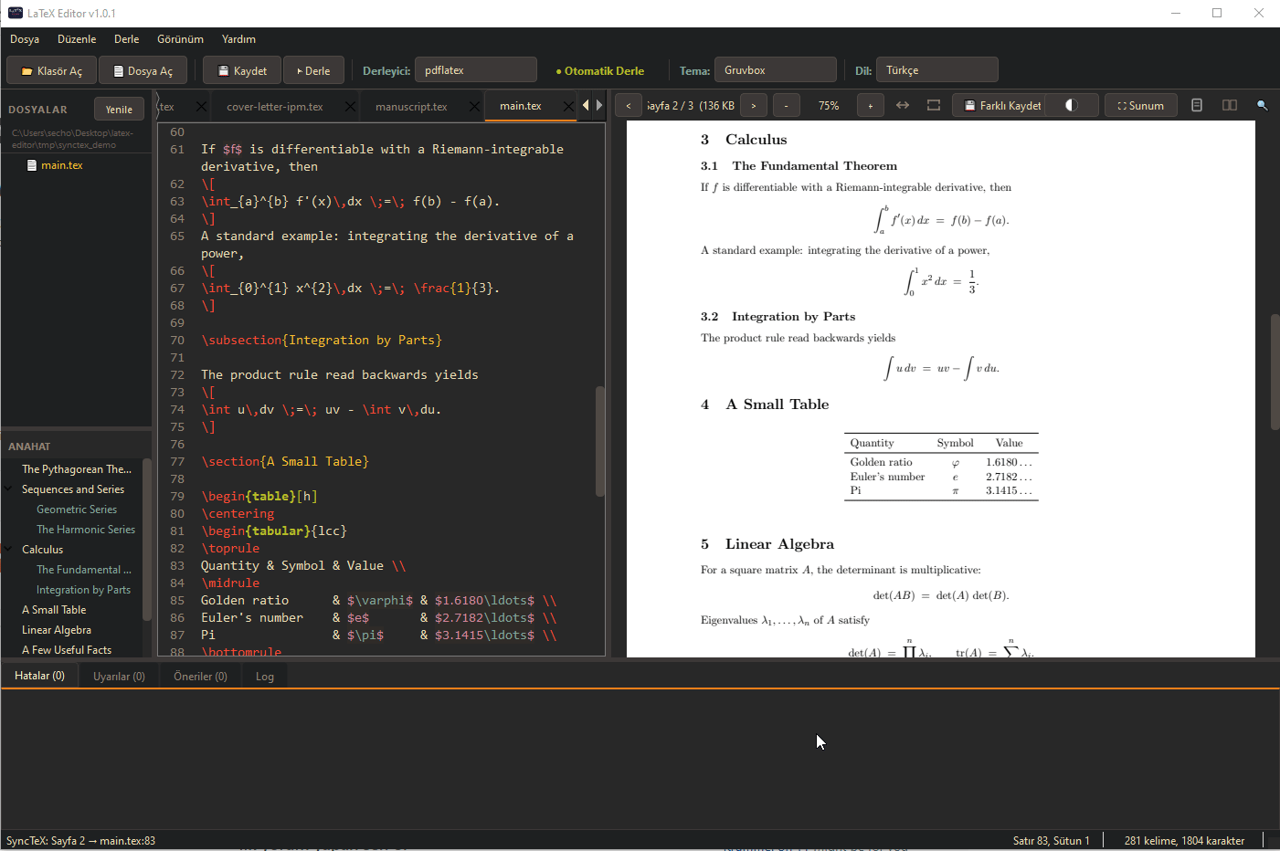 SyncTeX demo